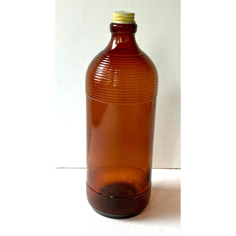 Vintage PUREX‎ Amber Brown Bottle with Lid